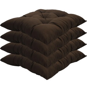 NYVI Stuhlkissen 4er Set, braun, 38x38 cm, für Gartenstühle, bequeme Sitzauflage