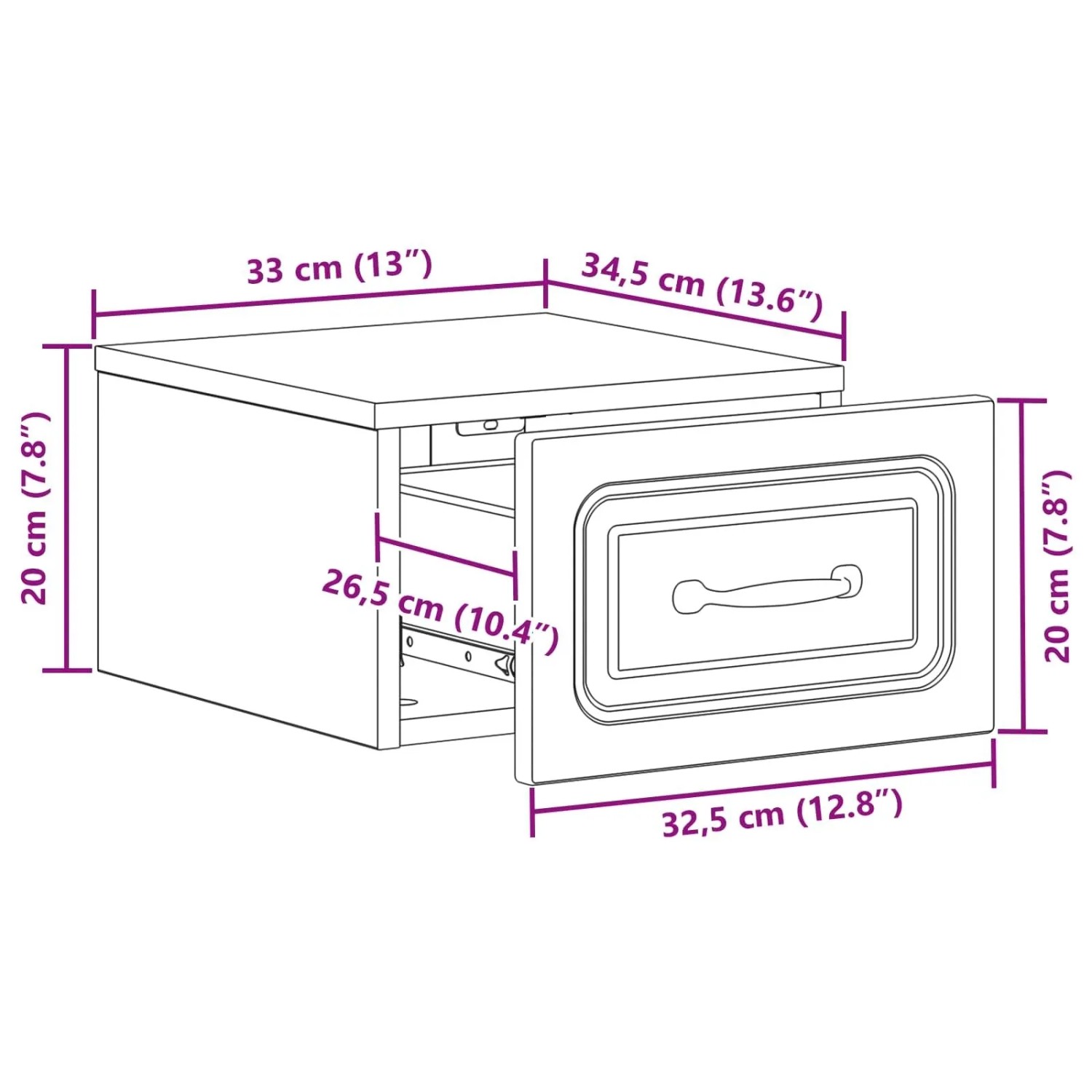 vidaXL Wandmontierter Nachttisch 2 Stk Geräucherte Eiche Holzwerkstoff 899286_9