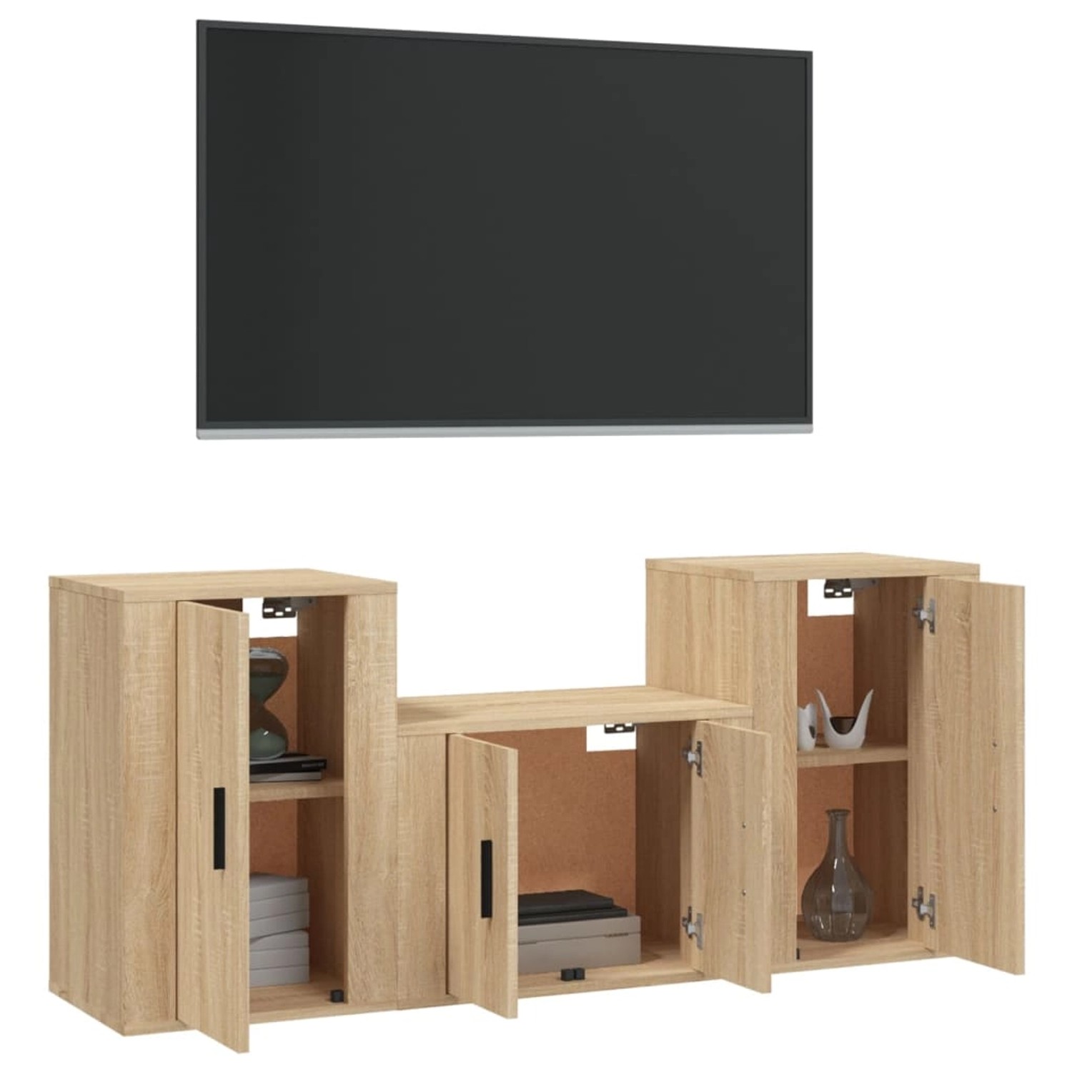 Vidaxl 3-tlg. Tv-schrank-set Sonoma-eiche Holzwerkstoff günstig online kaufen