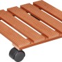 Eckiger, terracottafarbener Wagner Pflanzenroller aus WPC mit Rollen, 29x29 cm, FSC®-zertifiziert.