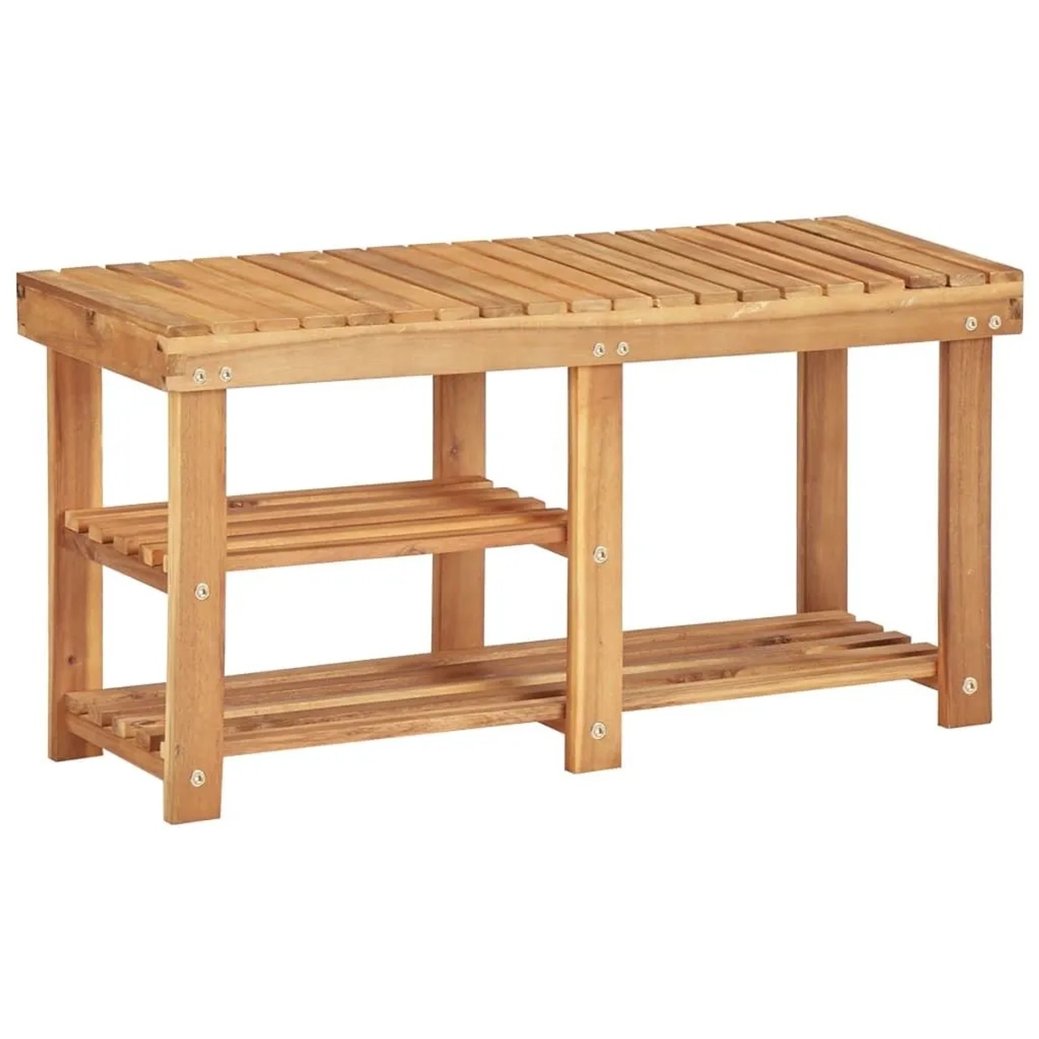 vidaXL Schuhregal 90 x 32 x 46 cm Massivholz Akazie 45932