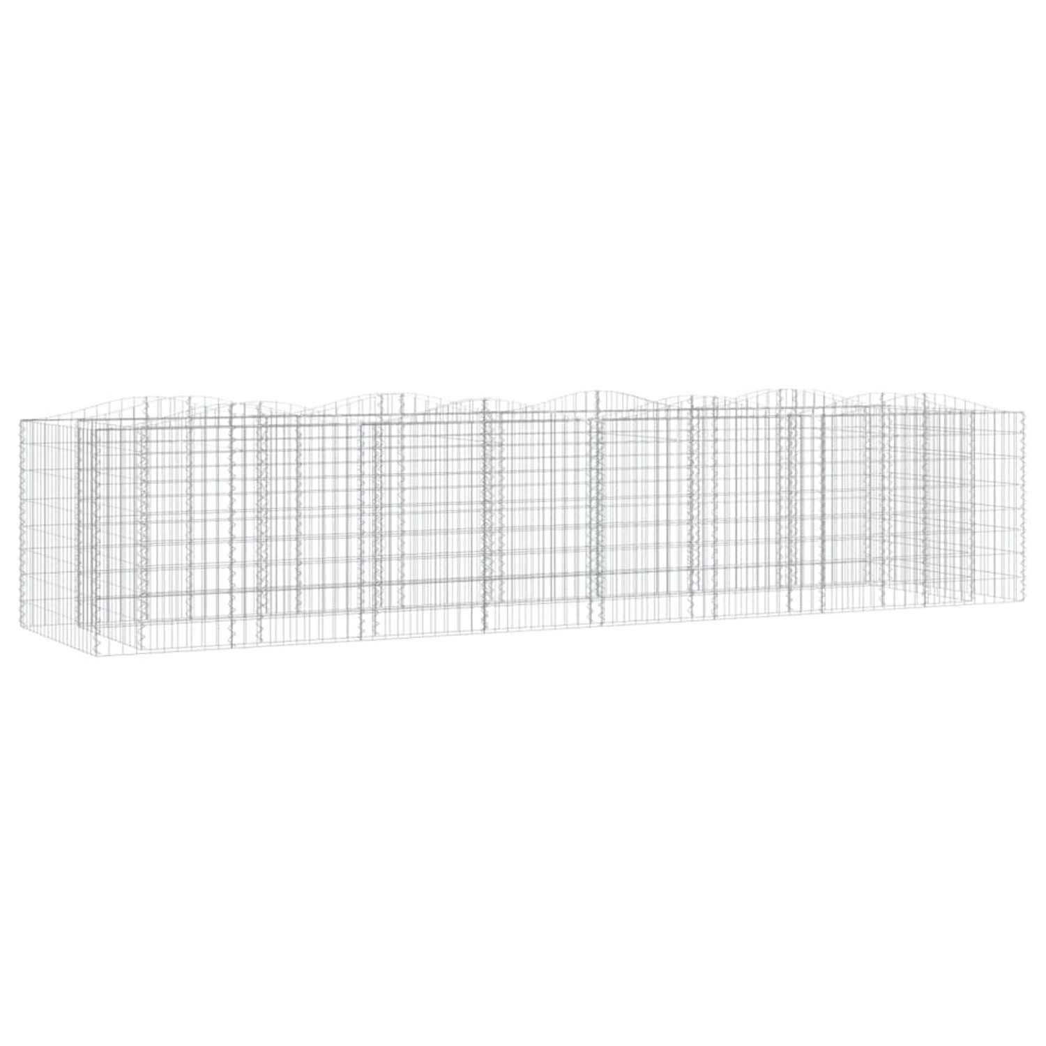 furnicato Gabionen-Hochbeet mit Hochbogen 400x100x100 cm Verzinktes Eisen