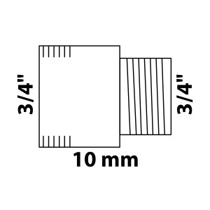 Kirchhoff Hahnverlängerung, 24,2 mm (3/4 IG) x 26,4 mm (3/4 AG) x 10 mm, blank, Gewindefitting.