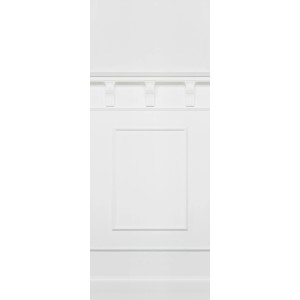 Komar Vlies Fototapete Panel Pure, weiße Wandpaneele Optik, 100x250cm.