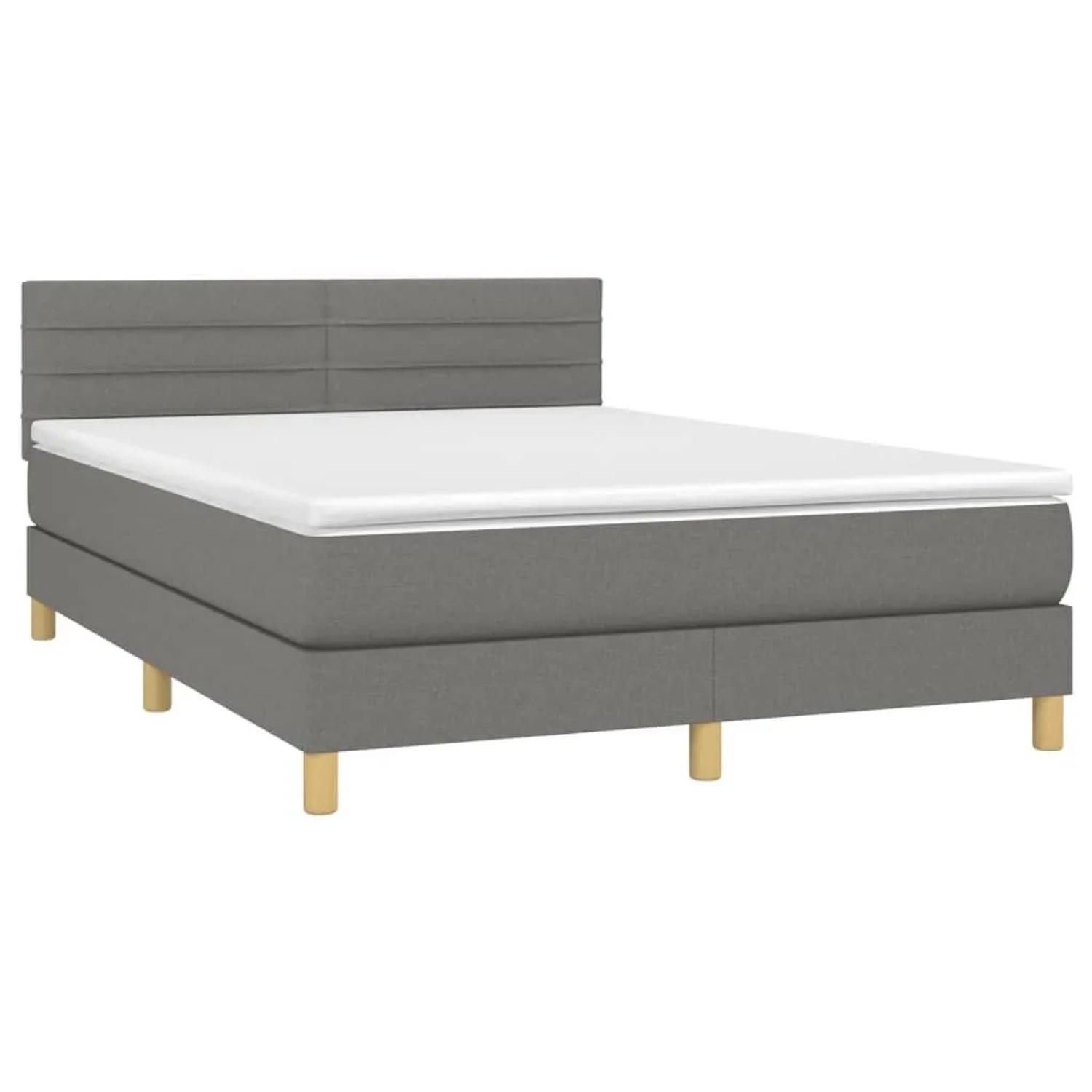 vidaXL Boxspringbett mit Matratze & LED Dunkelgrau 140x190 cm Stoff 3133790 günstig online kaufen