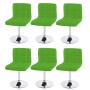 6er-Set: Grüne MCW Esszimmerstühle Cadiz mit verchromtem Gestell und Kunstlederbezug.