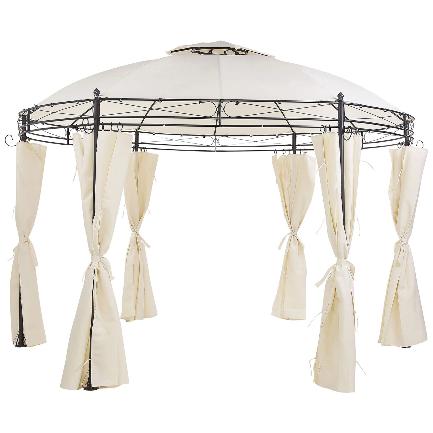 Beliani Pavillon SAFARA Beige Schwarz 368x368x275 günstig online kaufen