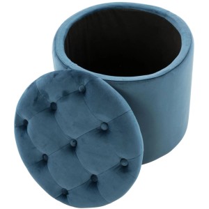 DELUKE Sitzhocker CUTUN Samt Blau 44x44x42cm Hocker Schlafzimmer Polsterhocker Wohnzimmer Sitzbank Esszimmer