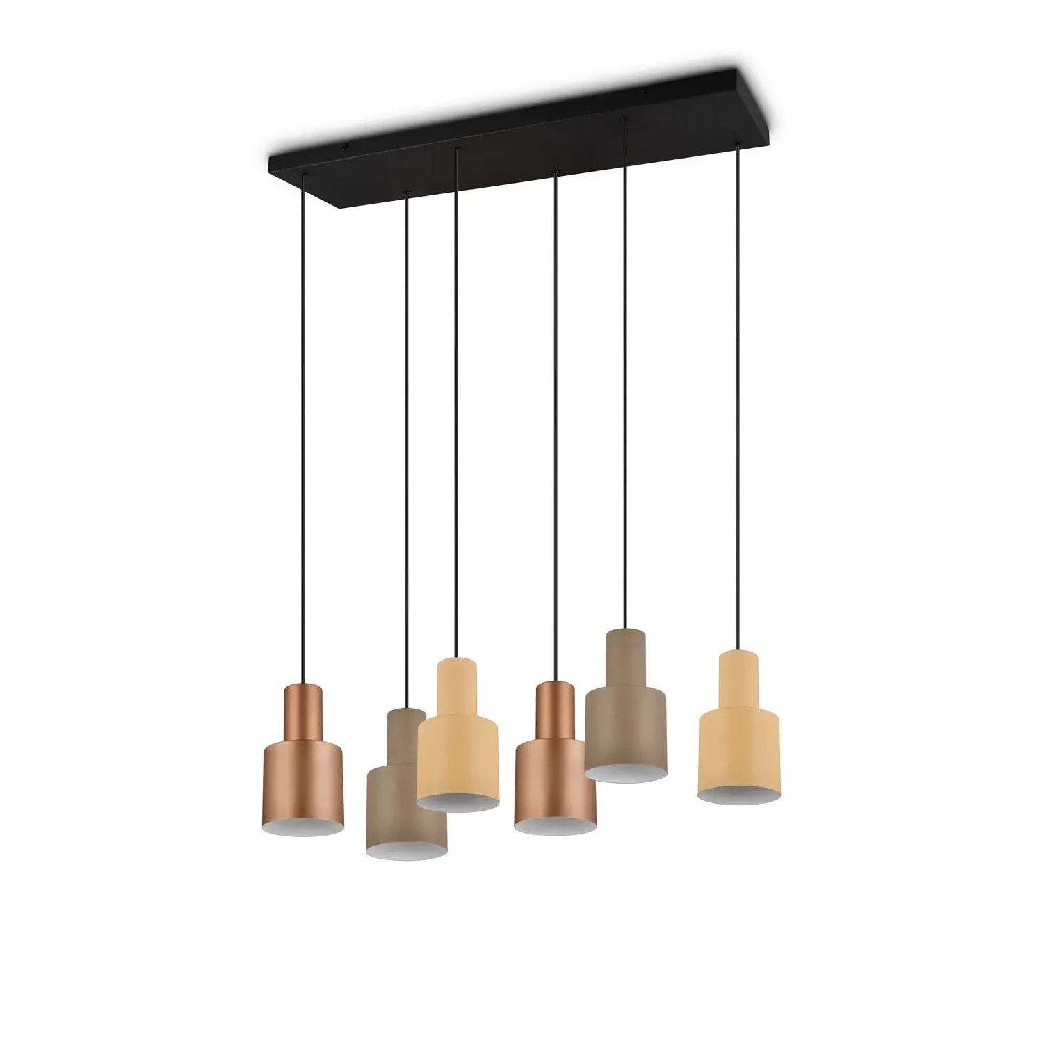 Moderne Trio Pendelleuchte Agudo, 6-flammig, Multicolor. Hängelampe für Wohn- und Essbereich.