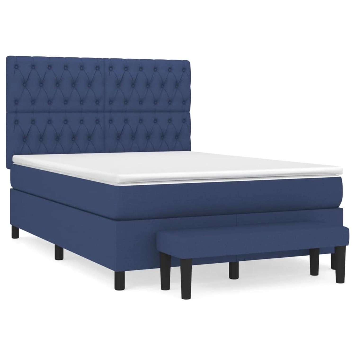 vidaXL Boxspringbett mit Matratze Blau 140x200 cm Stoff1394438 günstig online kaufen