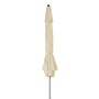 Geschlossener, naturfarbener Doppler Marktschirm Active Ø 376 cm. Marktschirm mit Drehfunktion.