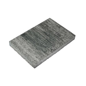Diephaus Corso Mobil Terrassenplatte 30x20x3 cm, weiß-schwarz, mit strukturierter, grauer Oberfläche.