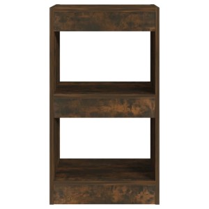 VidaXL Bücherregal/Raumteiler in Räuchereiche, 72cm hoch. Wandregal mit drei Fächern.