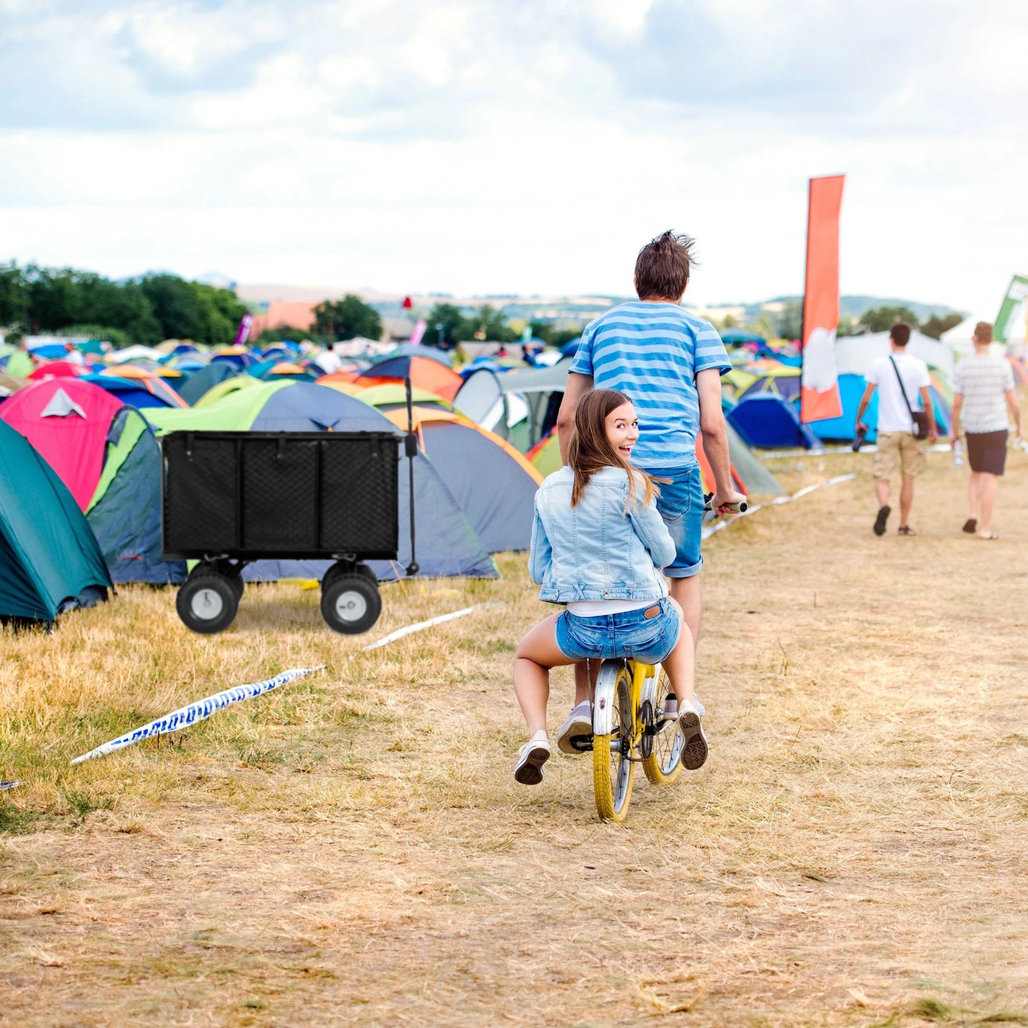 Relaxdays Bollerwagen Stahl Schwarz Klappbar Abnehmbar 83 cm x 51 cm x 110 cm 21,7 kg_5