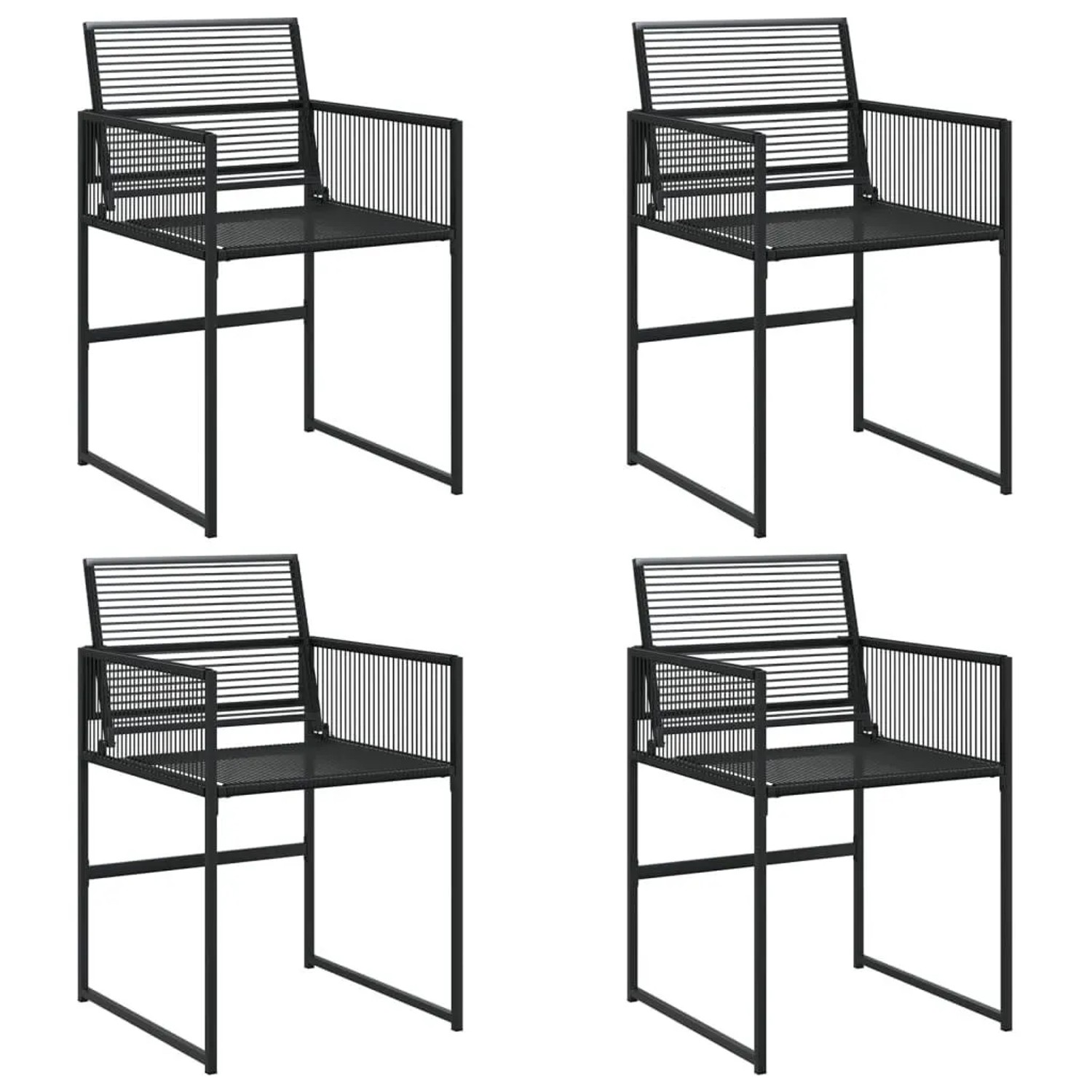 vidaXL Gartenstühle 4 Stk Schwarz Poly Rattan 4008578 günstig online kaufen
