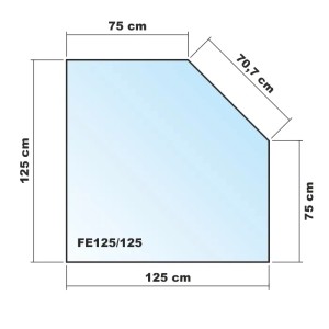 ECOfoxx Funkenschutzplatte Glasbodenplatte Fünfeck 125x125cm