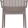 Stapelbarer Gartenstuhl Lane von Siena Garden in Taupe, Kunststoff mit Armlehnen.