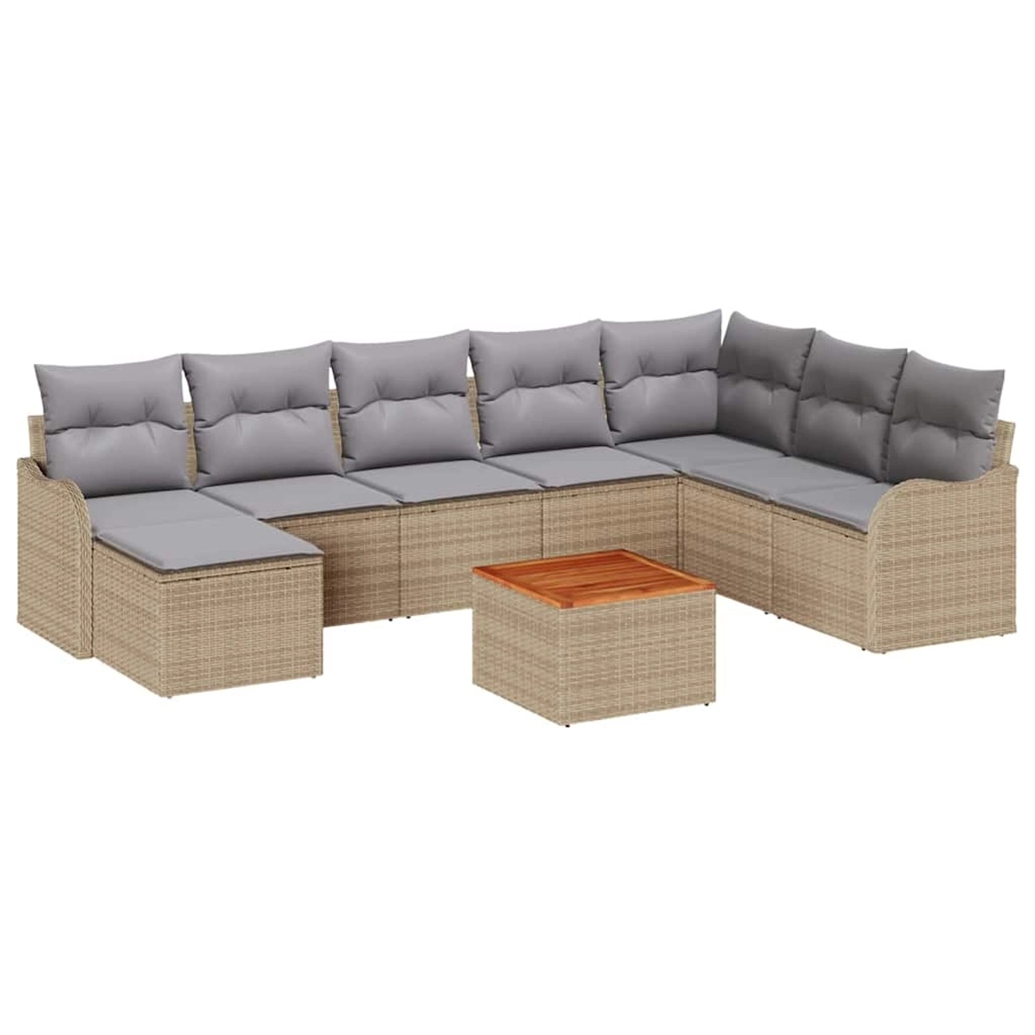 vidaXL Garten-Sofa-Set 9-Tlg Beige Hellgrau 3356159 günstig online kaufen