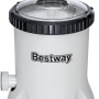 Bestway Polysphere Filterpumpe, weiß, mit transparentem Deckel und Anschlüssen. Für Pool Filtermedien.