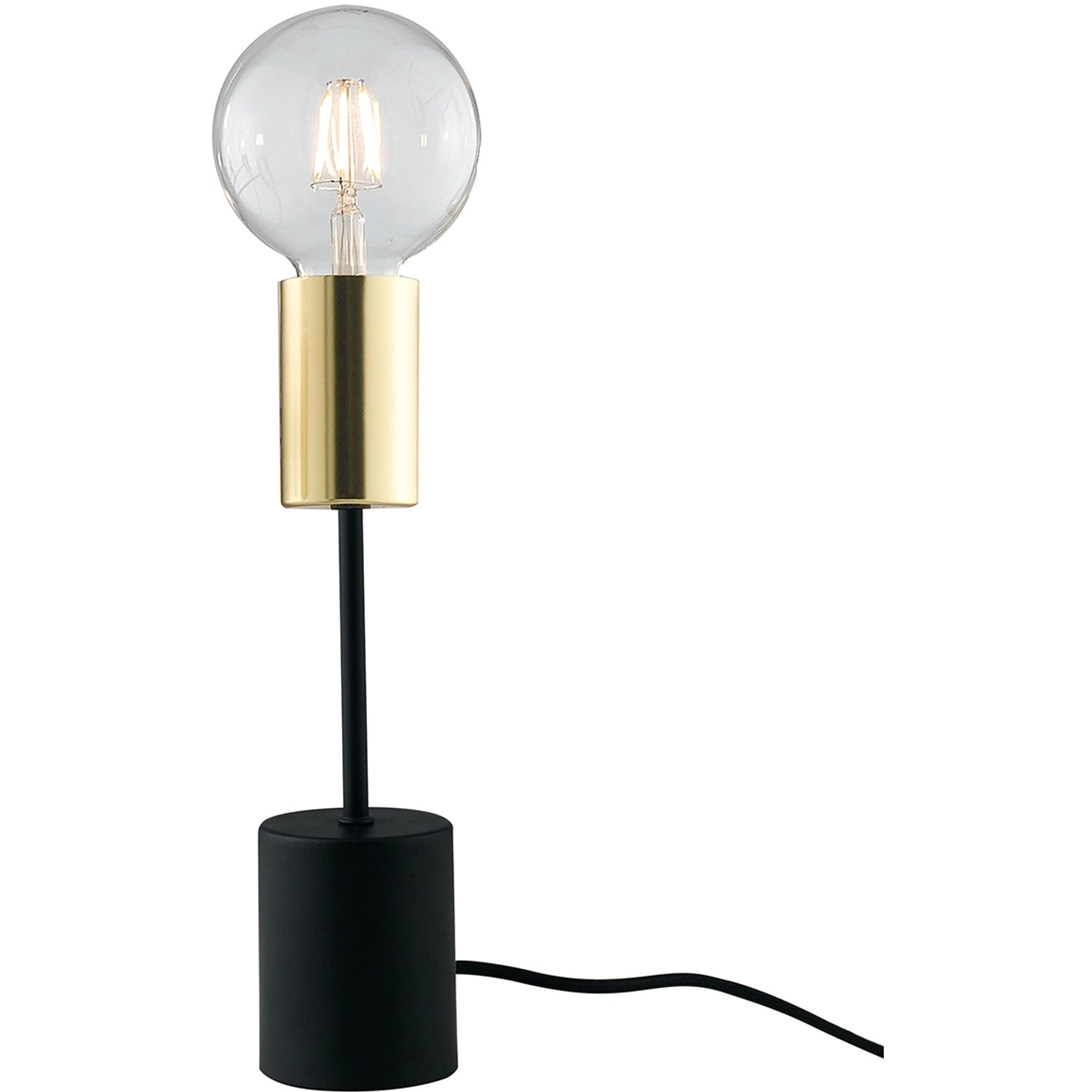 Luce Design Tischleuchte Axon 1-flammig Schwarz-Gold Ø 7,5 cm