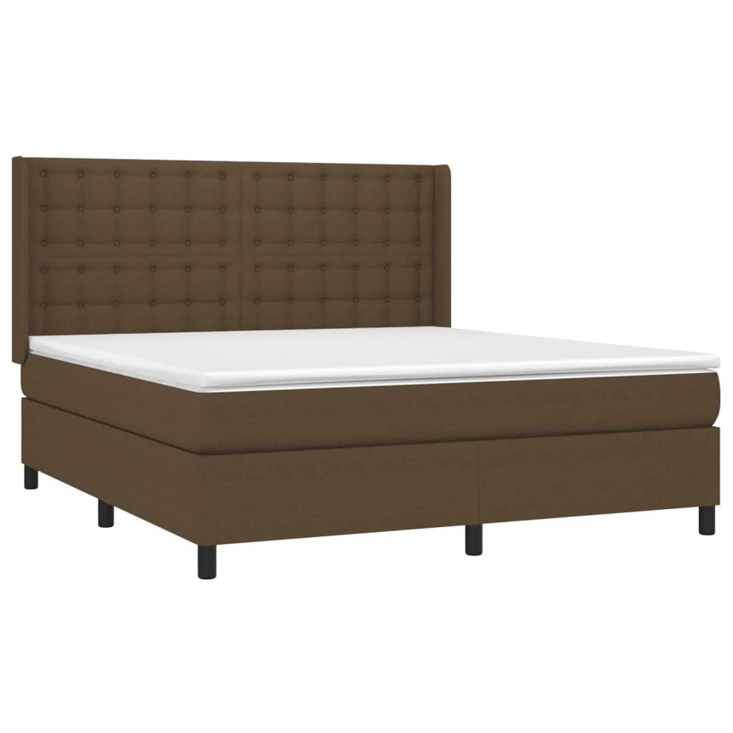 vidaXL Boxspringbett mit Matratze & LED Dunkelbraun 160x200 cm Stoff 313864 günstig online kaufen