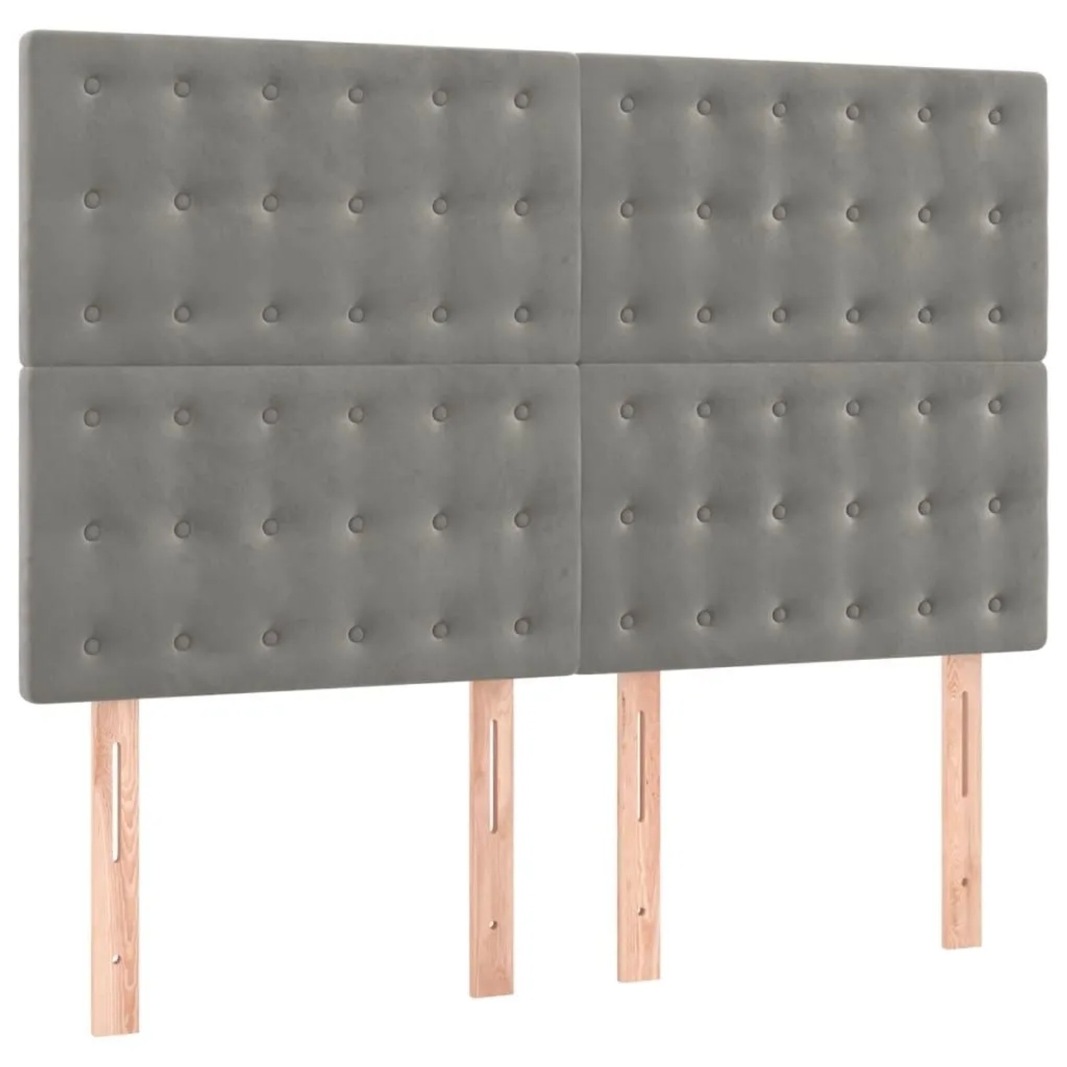 vidaXL Kopfteil Hellgrau 144x5x118/128 cm Samt 3116814