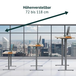 Svita Jiri Schreibtischgestell, elektrisch höhenverstellbar, grau, für ergonomisches Arbeiten im Büro oder Homeoffice.