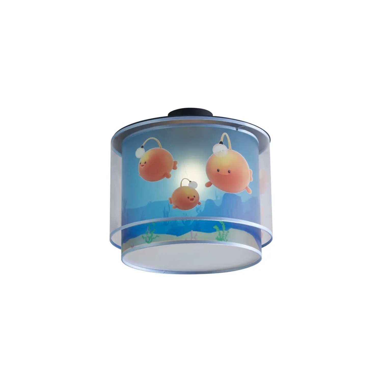 QAZQA Kinder Deckenleuchte Blau mit Bulby Harrie Trifft Bulby