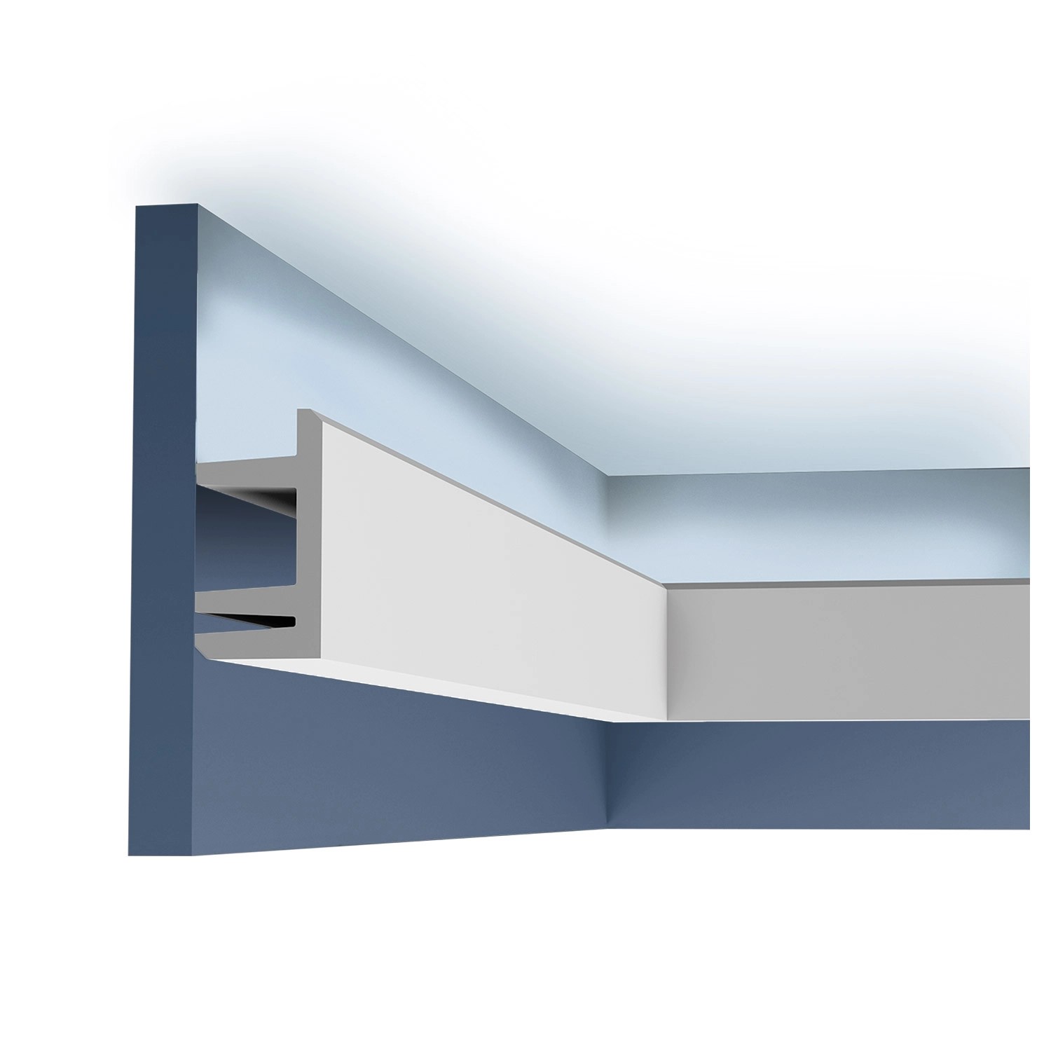 ORAC DECOR C381 MODERN L3 Eckleiste Zierleiste Indirekte Beleuchtung 2 m 200 cm x 9,5 cm x 5 cm Weiß
