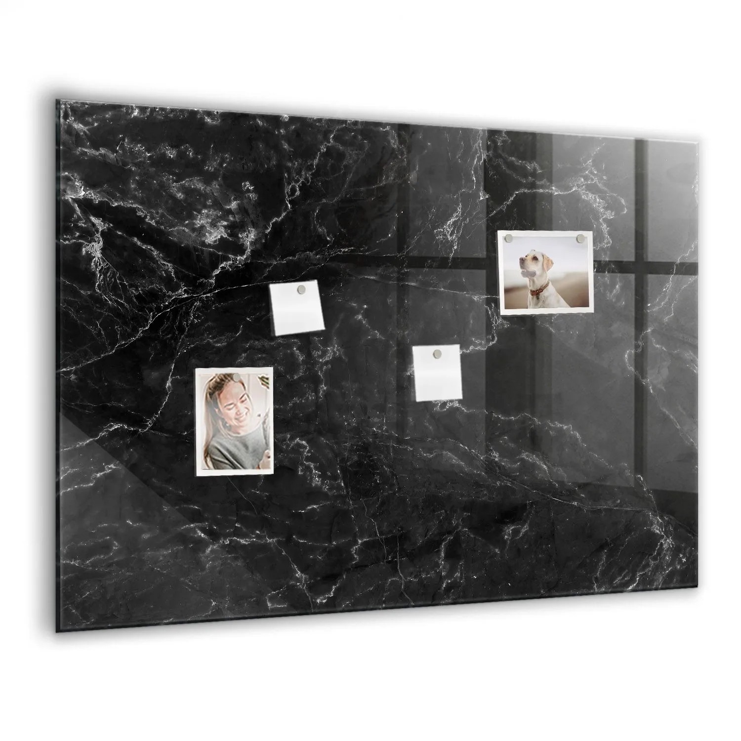 Tulup Beschreibbare Magnettafel Schwarzer Marmor 100x70 cm Beschreibbare Ma günstig online kaufen