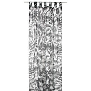 Arsvita Gardine, 140x245 cm, Voile mit Schwarz-Weiß-Druck, Schlaufenschal.