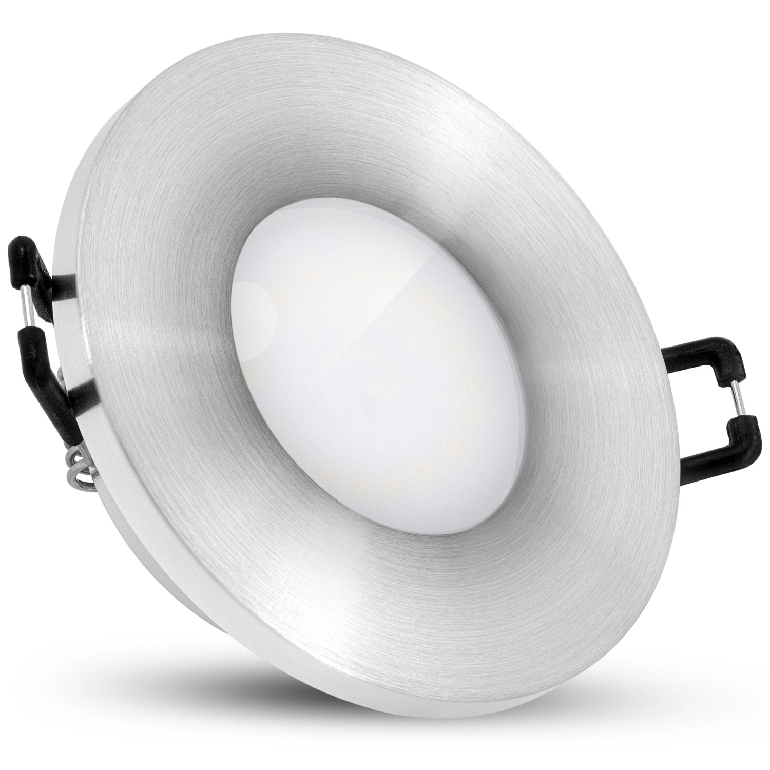 SSC-LUXon BEDA Downlight LED Spot Flach IP65 Silber Gebürstet mit 4W Modul günstig online kaufen