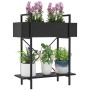 Outsunny Pflanzenständer aus Metall, schwarz, mit zwei Ebenen für Blumen und Pflanzen.