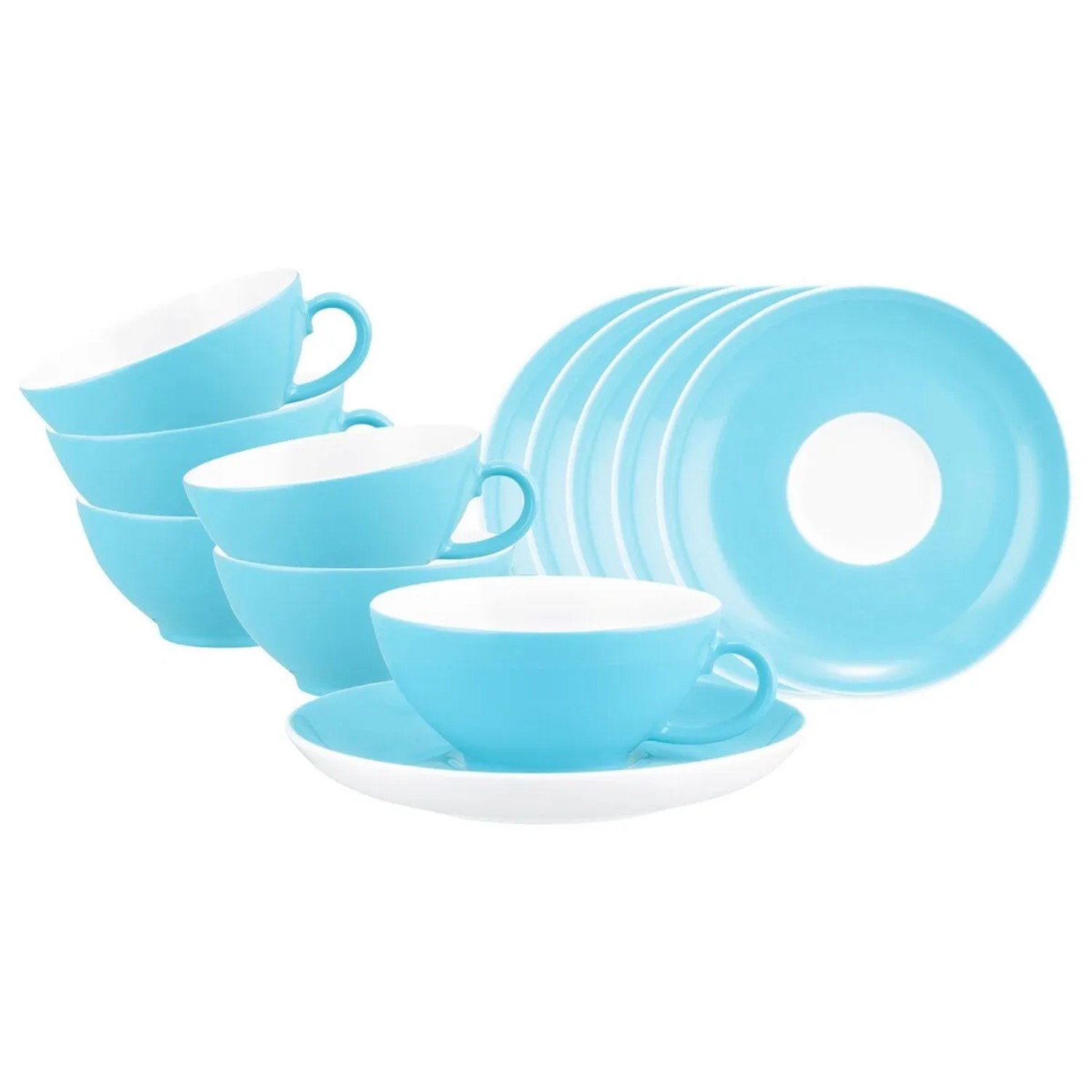 Seltmann Weiden Liberty Pure Colors Teetasse mit Untertasse 6er Set Lagoon Blue