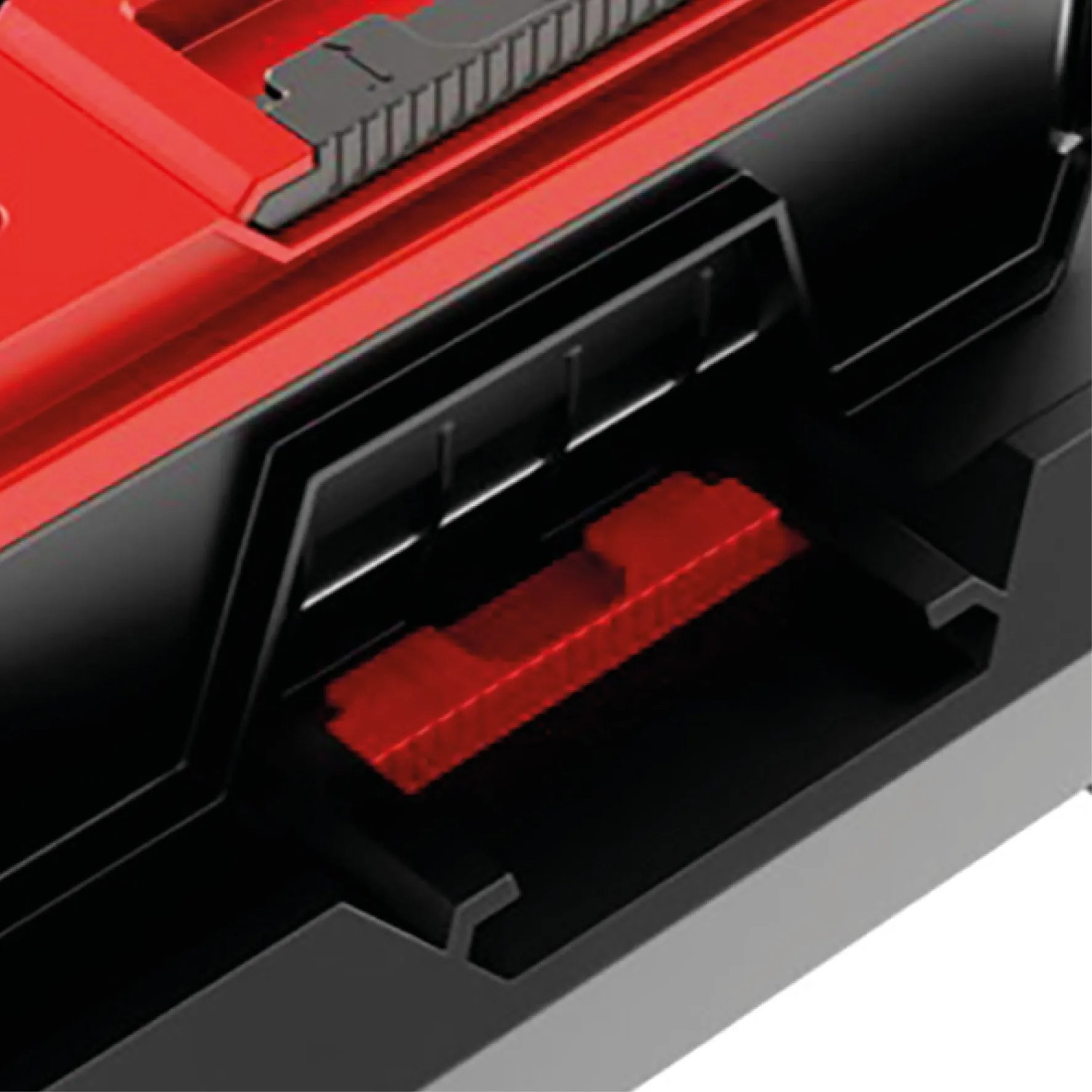 Detailaufnahme: Einhell E-Case Rollbrett Systemkoffer, Verriegelungssystem für Werkzeugkoffer.