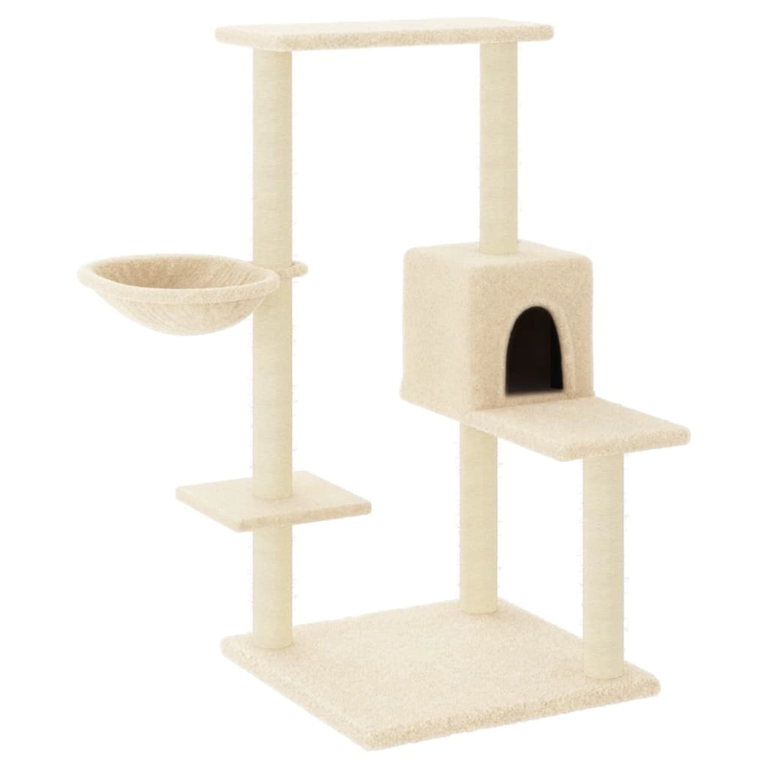 vidaXL Kratzbaum mit Sisal-KratzSäulen Creme 95 cm