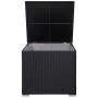 Offene, schwarze SVITA Auflagenbox aus Polyrattan für Gartenmöbel Lugano/California.