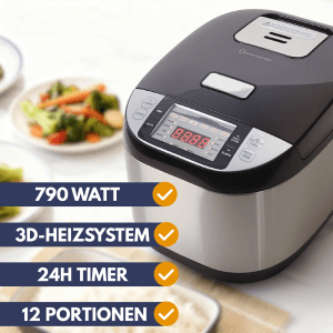 Sommertal Reiskocher RK50  5L mit 3D-Heating 790W  8 Kochfunktionen