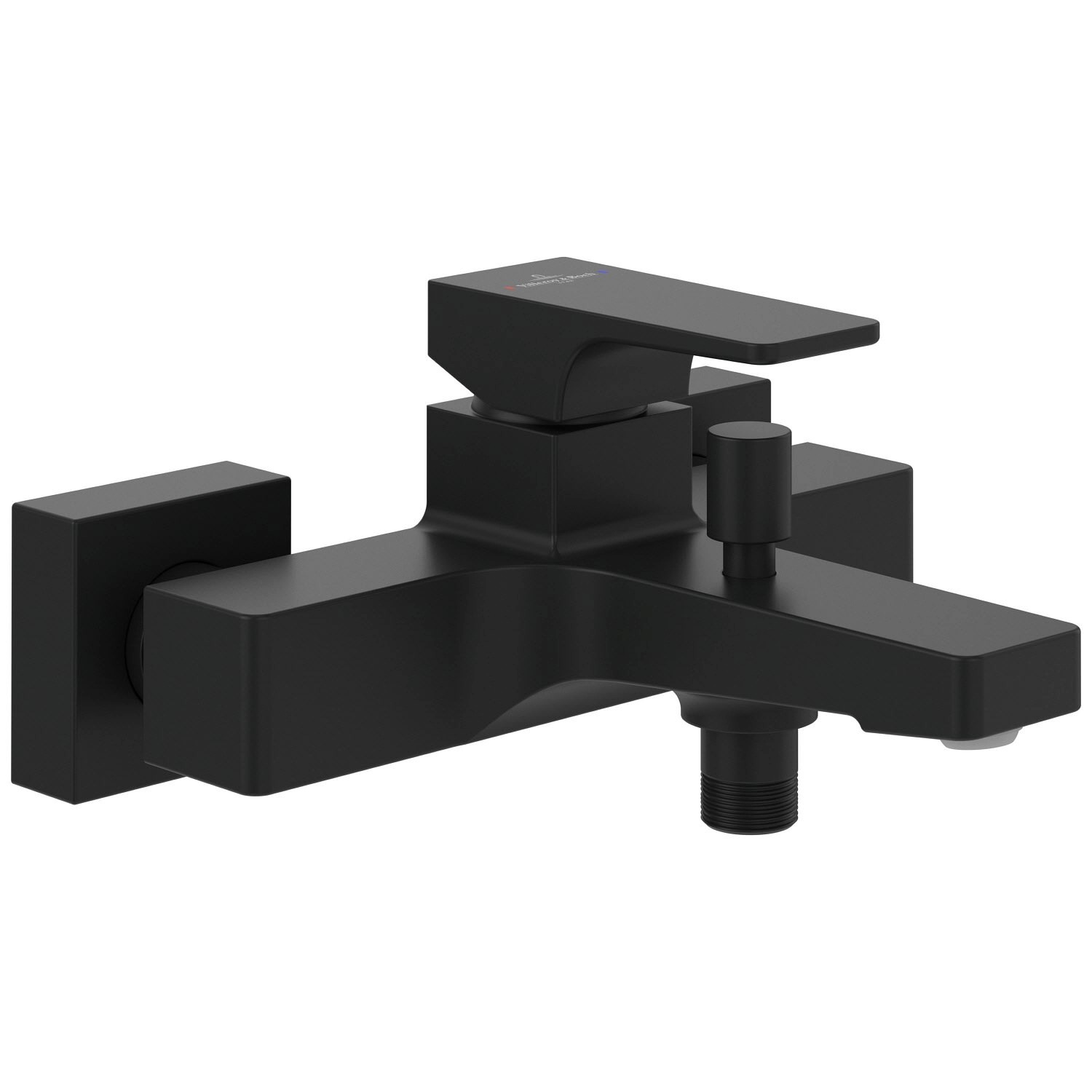 Villeroy & Boch Einhebel-Badewannenarmatur Architectura Square in Matt Black