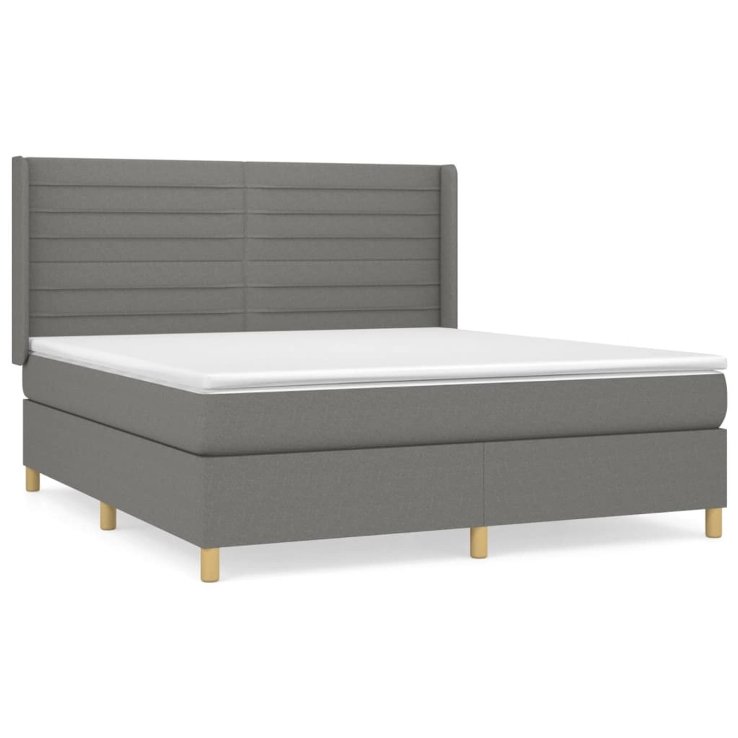 vidaXL Boxspringbett mit Matratze Dunkelgrau 180x200 cm Stoff1378086 günstig online kaufen