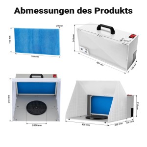 Wiltec Komplett Set Airbrush Absauganlage 4M³/Min 47Db Absaugung Farbe Farbnebel