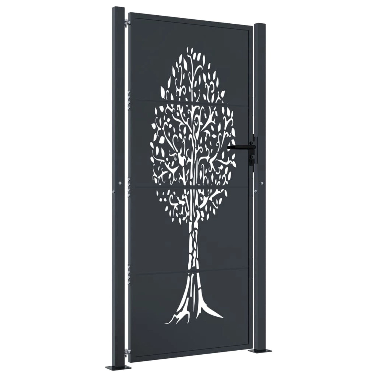 vidaXL Gartentor Anthrazit 105x205 cm Stahl Baum-Design 153159 günstig online kaufen