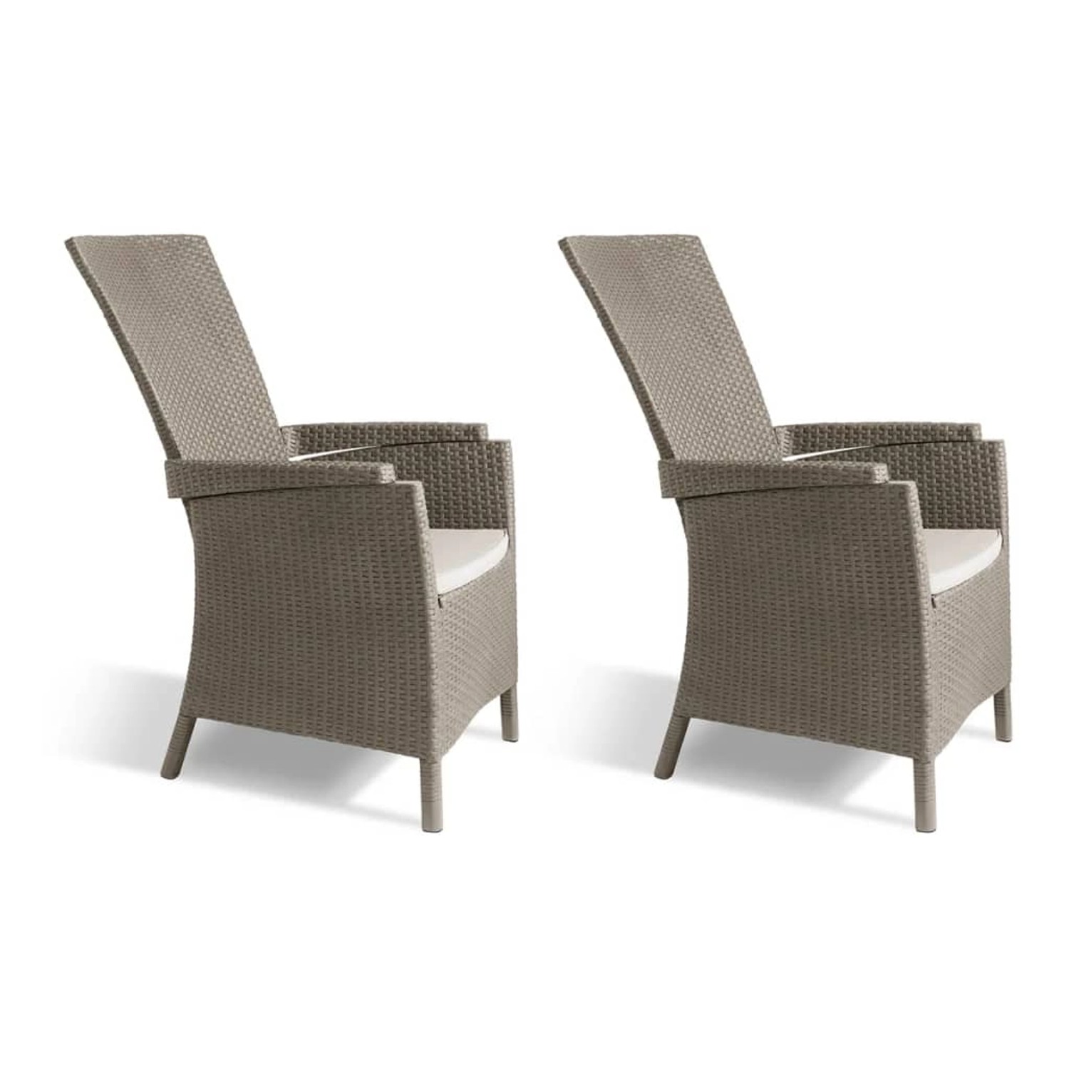 Keter Gartensessel Vermont 2 Stk. Verstellbar Cappuccino-Braun günstig online kaufen