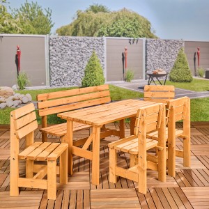Wilk Gartenstuhl Robusto, honigbraun, aus FSC-Kiefernholz, Teil eines Gartenmöbel-Sets.