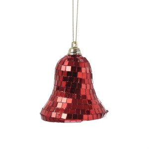 Marelida Christbaumschmuck Glocke Weihnachtsbaumschmuck Im Discokugel Look Rot