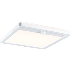 Eckige Paulmann LED-Außendeckenleuchte Lamina mit Bewegungssensor, weiß. Ideal für den Außenbereich.