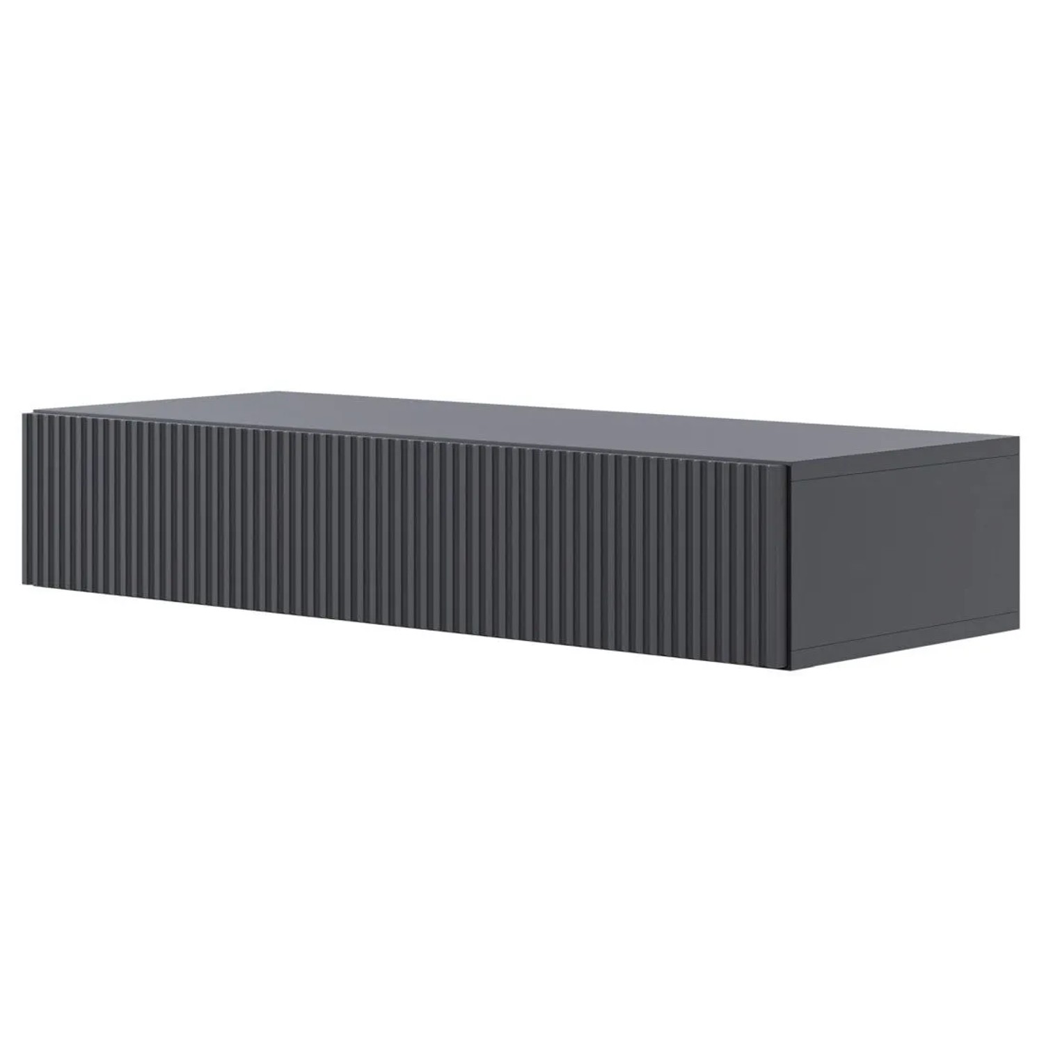 Selsey Veldio Wand-Konsole 90 cm mit Lamellenfront und Schublade Schwarz