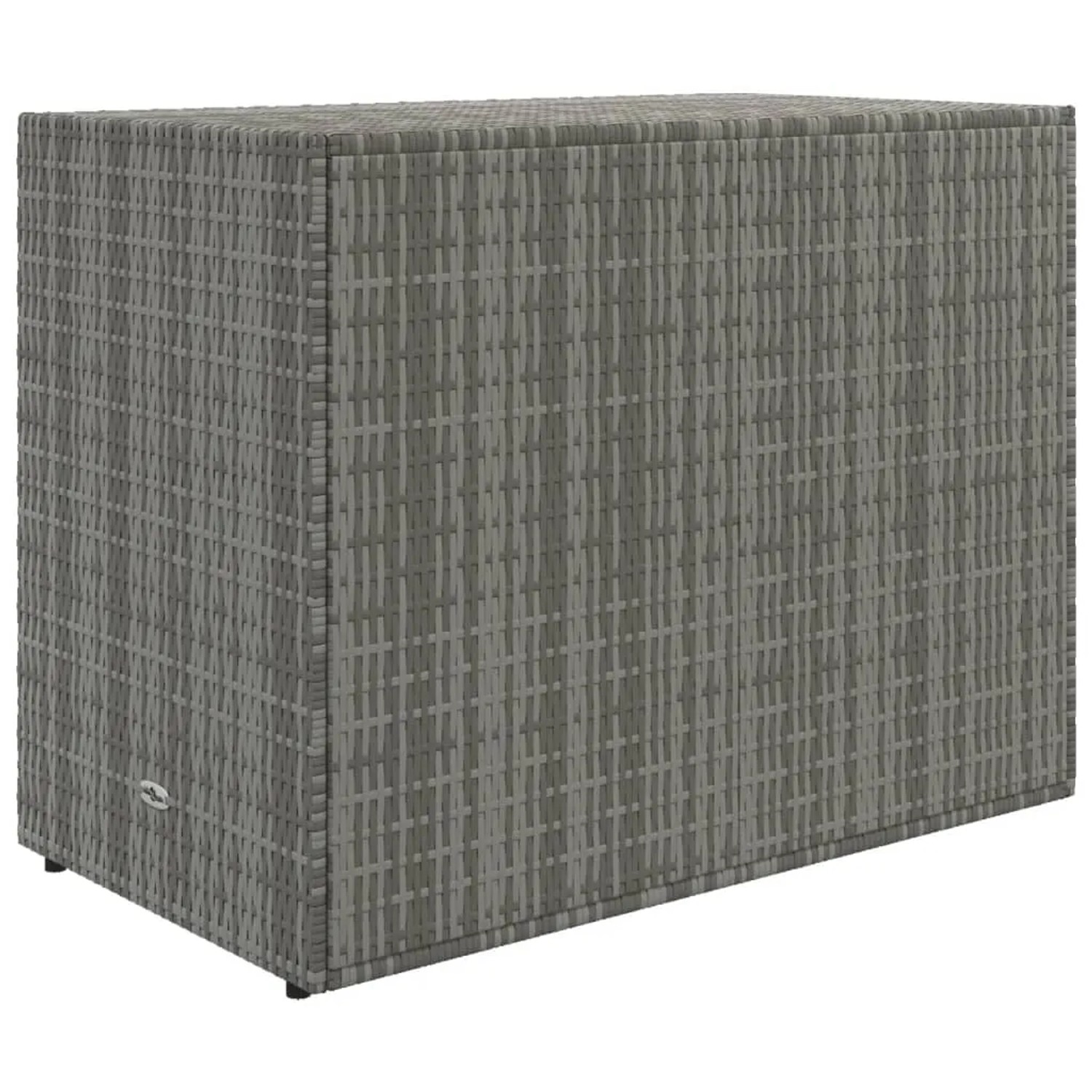 Grauer vidaXL Gartenschrank aus Poly Rattan, 100x55,5x80 cm, ideal für den Außenbereich.