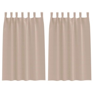 vidaXL Verdunkelungs-Vorhänge mit Ringen Taupe Polyester 4107549
