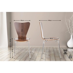 DELUKE 4er Set Besucherstuhl BERLIN Holz Walnuss 45x49x85cm Konferenzstuhl Wartezimmerstuhl Bürostuhl